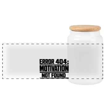 Erreur 404 Motivation non trouvée, idée de cadeau drôle - Boîte à biscuits avec couvercle en bois - blanc - Devant