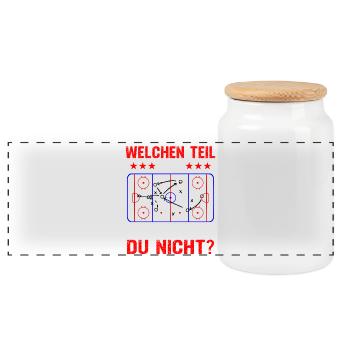 welchen teil von verstehst du nicht eishockey  - Panorama Keksdose mit Holzdeckel - Weiß - Vorne