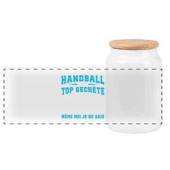 Handball - Panorama Keksdose mit Holzdeckel - Weiß - Vorne