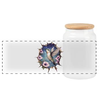 Colibri - Boîte à biscuits avec couvercle en bois - blanc - Devant