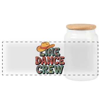 Line Dance Crew Retro - Panorama Keksdose mit Holzdeckel - Weiß - Vorne