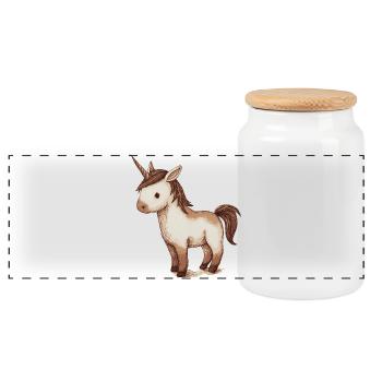 Petite licorne mignonne - Boîte à biscuits avec couvercle en bois - blanc - Devant