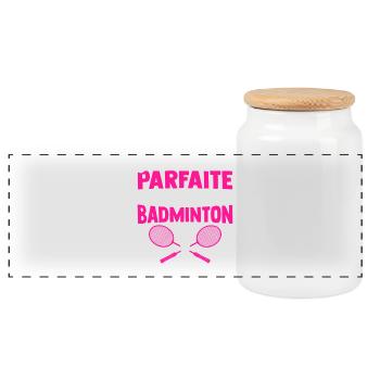 je ne suis pas parfaite mais je fais du badminton - Boîte à biscuits avec couvercle en bois - blanc - Devant