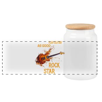 Si je pouvais jouer de la guitare aussi bien que je peux boire de la bière - Boîte à biscuits avec couvercle en bois - blanc - Devant