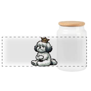 Propriétaires havanais havanais Agriculteurs havanais - Boîte à biscuits avec couvercle en bois - blanc - Devant