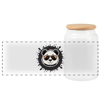 Panda Chic Gläser oranger Spritzer - Panorama Keksdose mit Holzdeckel - Weiß - Vorne