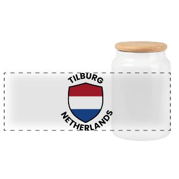 Bouclier de Tilburg, Pays-Bas - Boîte à biscuits avec couvercle en bois - blanc - Devant