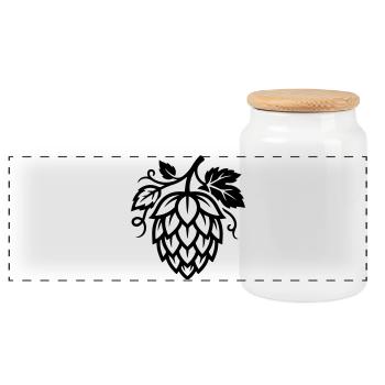 Brasserie Hops Symbol - Boîte à biscuits avec couvercle en bois - blanc - Devant