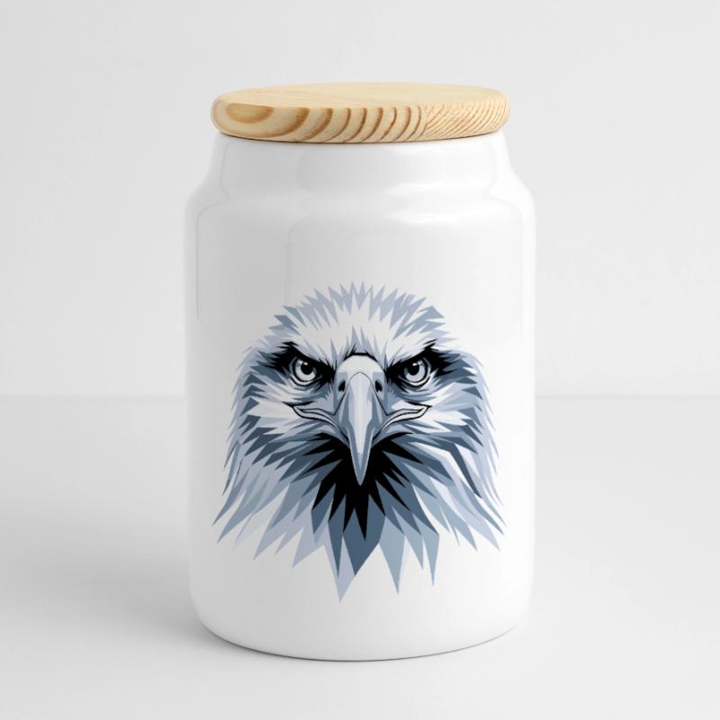 Eagle Bald Eagle Golden Eagle White-tailed Eagle Panoramic Cookie Jar with Wooden Lid