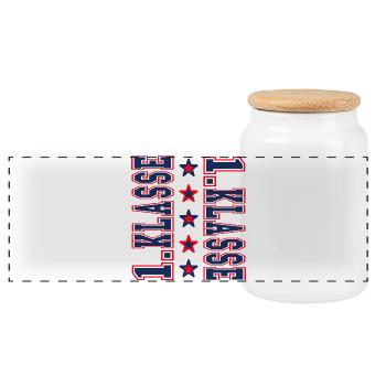 Grade 1 - First Grade School Enrollment School Child 2026 - Panoramic Cookie Jar with Wooden Lid - white - Front