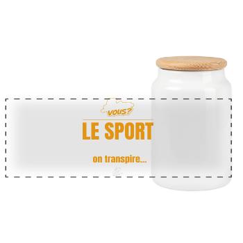 Le sport est dangereux : on transpire - Boîte à biscuits avec couvercle en bois - blanc - Devant