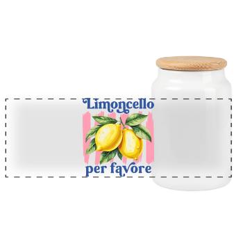 Italien Zitronen Limoncello Per Favore Amalfi  - Panorama Keksdose mit Holzdeckel - Weiß - Vorne
