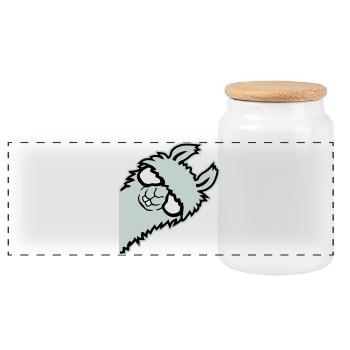 Lama Lugend Selbstgefällig Brille Nerd Lustig Tier - Panorama Keksdose mit Holzdeckel - Weiß - Vorne