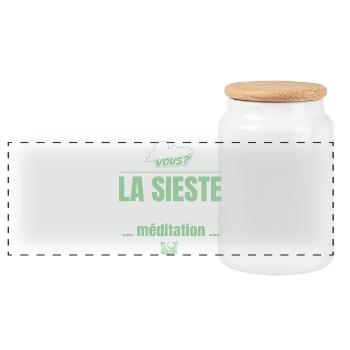La sieste est une forme de méditation – humour - Boîte à biscuits avec couvercle en bois - blanc - Devant