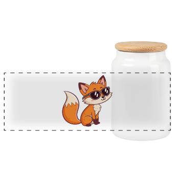 Fox Stylish Dark Glasses - Panorama Keksdose mit Holzdeckel - Weiß - Vorne