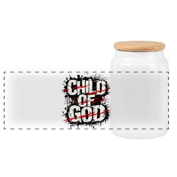 Aimez comme Jésus Streetwear - Boîte à biscuits avec couvercle en bois - blanc - Devant
