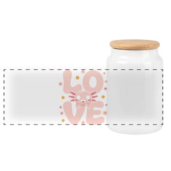 Pastel Love Kawaii Daisy Creature - Panorama Keksdose mit Holzdeckel - Weiß - Vorne