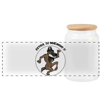 Extra, le malinois ! - Boîte à biscuits avec couvercle en bois - blanc - Devant