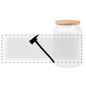 Hache de pompier - Boîte à biscuits avec couvercle en bois - blanc - Devant
