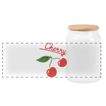 Cherry Fruit Summer Design - Panorama Keksdose mit Holzdeckel - Weiß - Vorne