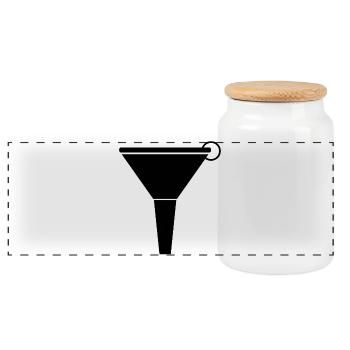 Entonnoir - Boîte à biscuits avec couvercle en bois - blanc - Devant