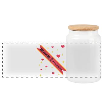 Ruban de la Maman de l’Année - Boîte à biscuits avec couvercle en bois - blanc - Devant