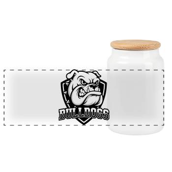 Bulldog Fury Crest Tee - Panorama Keksdose mit Holzdeckel - Weiß - Vorne