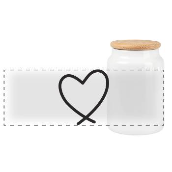 Herz Liebe Symbol Geschenk Geburtstag Freundschaft - Panorama Keksdose mit Holzdeckel - Weiß - Vorne