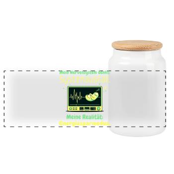 Faultier Nervensystem Energiesparmodus Humor Desig - Panorama Keksdose mit Holzdeckel - Weiß - Vorne