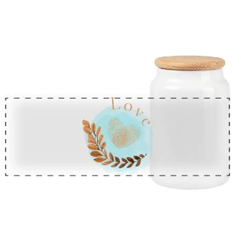 Conception d’empreintes digitales en forme de cœur d’amour - Boîte à biscuits avec couvercle en bois - blanc - Devant