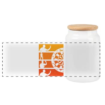 Fléchette Battement De Cœur Joueur Fléchette Darts - Boîte à biscuits avec couvercle en bois - blanc - Devant