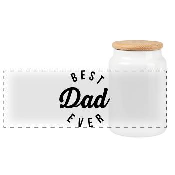 Best Dad Ever Est 2026 - Panorama Keksdose mit Holzdeckel - Weiß - Vorne