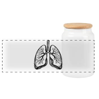 Lungs - Panoramic Cookie Jar with Wooden Lid - white - Front