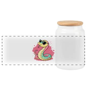 Pastel Cobra Rose Sonnenbrille - Panorama Keksdose mit Holzdeckel - Weiß - Vorne