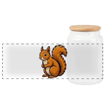 écureuil roux - Boîte à biscuits avec couvercle en bois - blanc - Devant