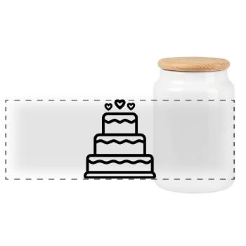 gâteau d'anniversaire  - Boîte à biscuits avec couvercle en bois - blanc - Devant