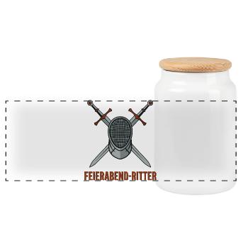 Motif du chevalier après le travail - Boîte à biscuits avec couvercle en bois - blanc - Devant