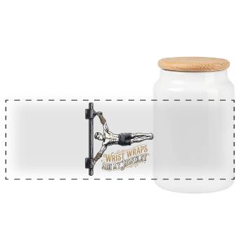 Golden Calisthenics Wrist Wraps - Panoramic Cookie Jar with Wooden Lid - white - Front