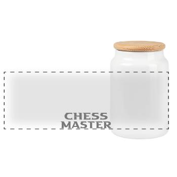 Échecs - Boîte à biscuits avec couvercle en bois - blanc - Devant