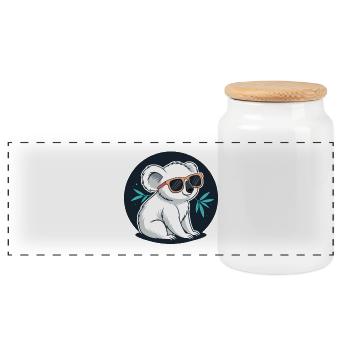 Koala-Chic-Sonnenbrillen - Panorama Keksdose mit Holzdeckel - Weiß - Vorne
