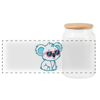 Koala White Chill Sonnenbrille - Panorama Keksdose mit Holzdeckel - Weiß - Vorne