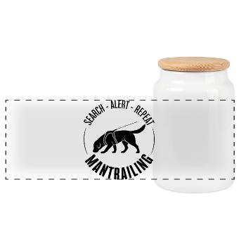Labrador Chien de sport Mantrail Chiens Labbi - Boîte à biscuits avec couvercle en bois - blanc - Devant