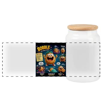 Bobble the Chaos Potato - Panoramic Cookie Jar with Wooden Lid - white - Front