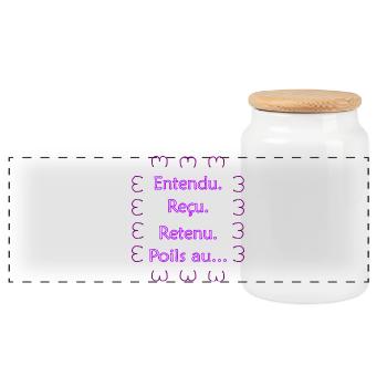 Entendu. Reçu. Retenu. Poils au... Violet Clair - Boîte à biscuits avec couvercle en bois - blanc - Devant