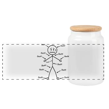 Humour Santé - J'ai pain tout ouch - Panoramic Cookie Jar with Wooden Lid - white - Front