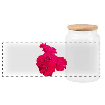 Roses - Boîte à biscuits avec couvercle en bois - blanc - Devant
