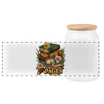 Indices dans les pages - Boîte à biscuits avec couvercle en bois - blanc - Devant