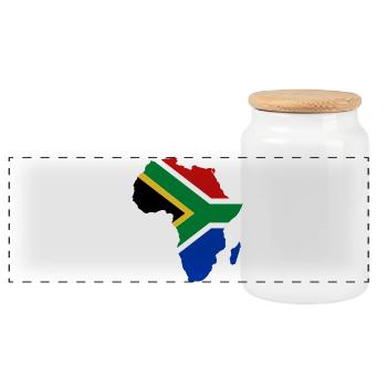 Suedafrika_Flagge_Afrika - Boîte à biscuits avec couvercle en bois - blanc - Devant