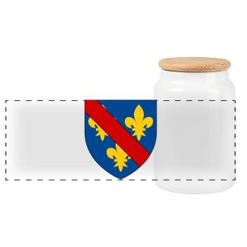 Wappen der Bourbonnais - Panorama Keksdose mit Holzdeckel - Weiß - Vorne