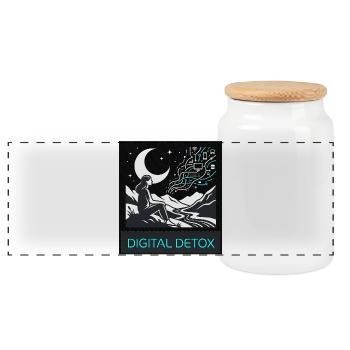 Digital Detox Nature - Panoramic Cookie Jar with Wooden Lid - white - Front